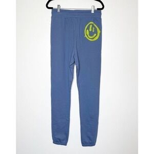 NEW Human Nation Jogger Sweat Pants Women's Smiley Blue Size 2 XS
